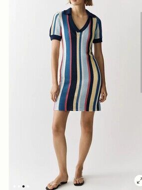 Anthropologie Striped Knit Polo Dress, NWT